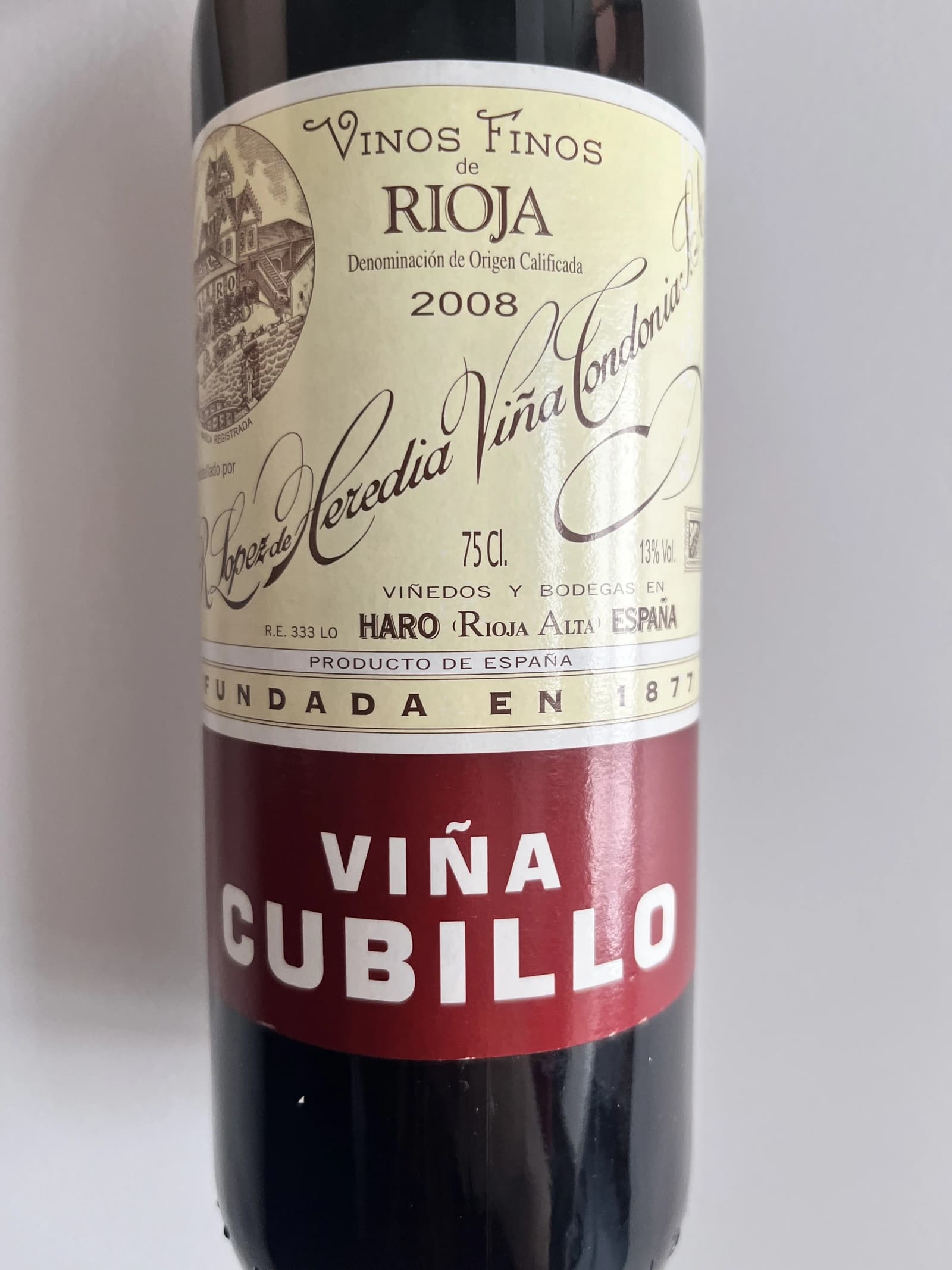 R. López de Heredia Viña Cubillo Crianza 2008